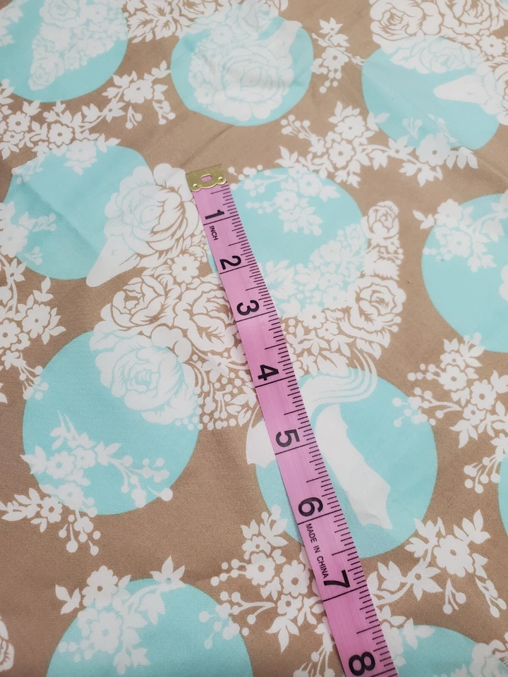 Тульская Розовая ТКАНЬ Hushabye Ducks Aqua Коричневая Шитье Одеяло Рукоделие Больше не издающаяся ТОЛСТАЯ ЧЕТВЕРТЬ - Изображение 3 из 3