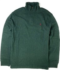 Polo Ralph Lauren Men's Half Zip French Rib Cotton Sweater GREEN S 2X