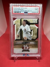 Marketplace image: 2025 Leaf 15th Anv. Alex Morgan Superfractor Crystal Gold Circles 1/1 PSA Mint 9
