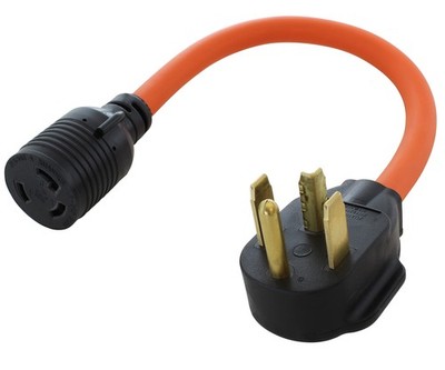 AC WORKS 30 Amp 4-Prong Dryer Wall Outlet Adapter (To L6-30 30A 250V Locking-...