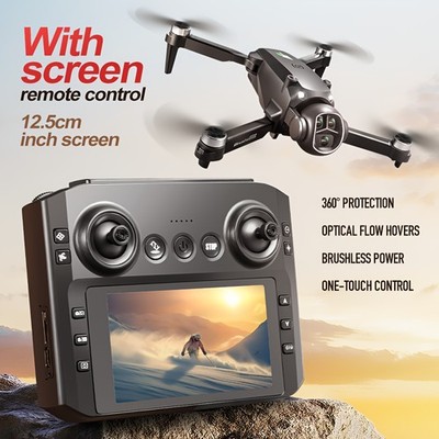 4.3 Inch Screen  Adjustable Dual HD Lens Brushless Motor Foldable 2 Batteries