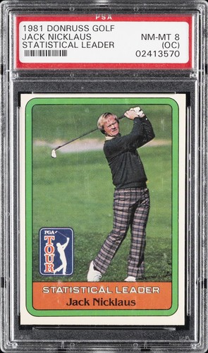 1981 DONRUSS GOLF STATISTICAL LEADER JACK NICKLAUS PSA 8 OC