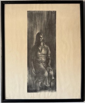 CHARLES WILBERT WHITE ANTIQUE BLACK AFRICAN AMERICAN LITHOGRAPH VINTAGE WPA 1961