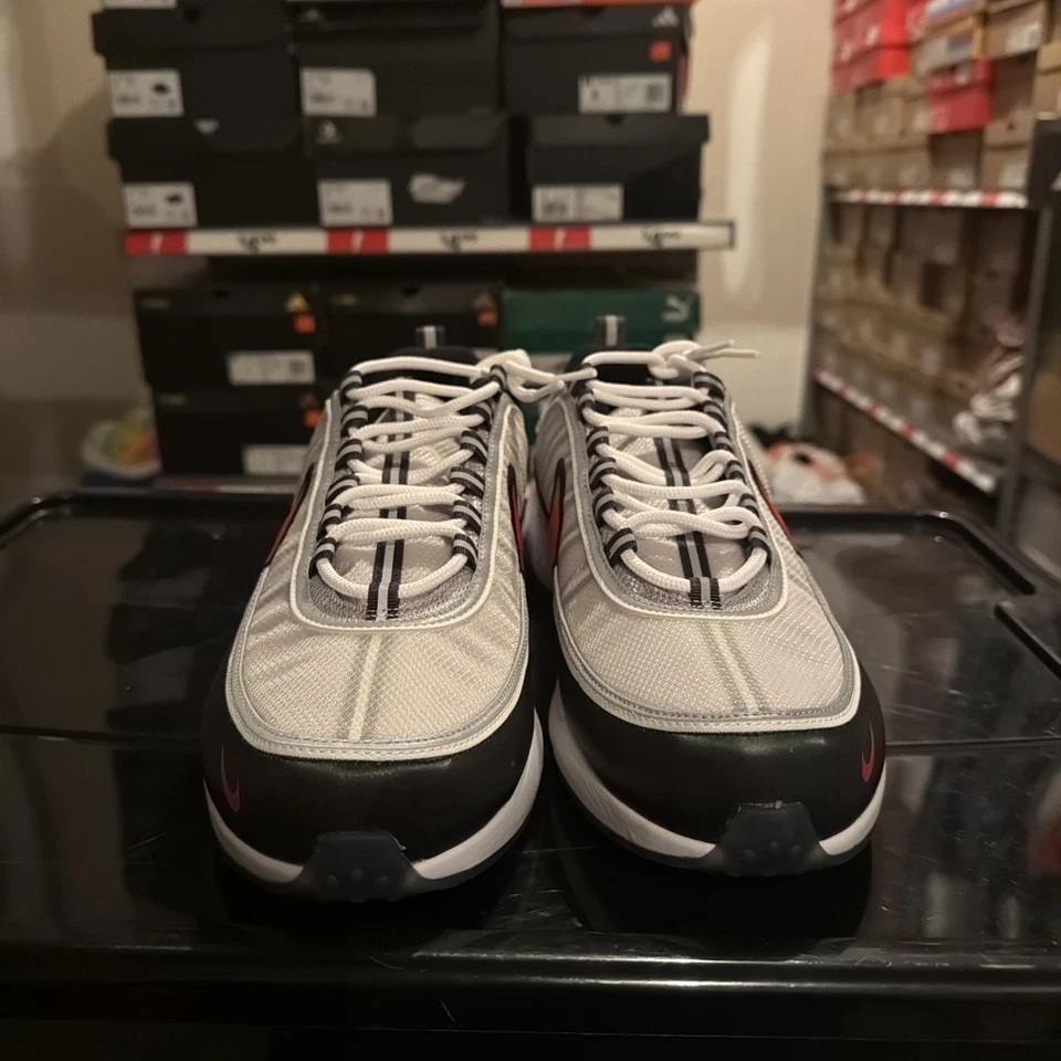 Nike Air Zoom Spiridon Metallic Silver Bullet-Sport Red-Black Sz 13 [II1161-095] - Image 2 of 4