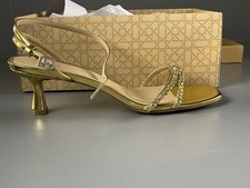 Jewel Badgley Mischka Shoes Womens Size 11 Gold Nayla Strappy Slingback Sandals