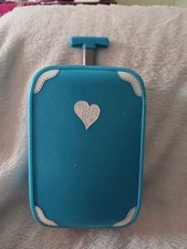 18  Doll Rolling Travel Suitcase Our Generation/Battat, Hard Shell, Teal  White