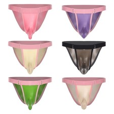 Men's Soft Bikini Briefs Adjustable Sheath Pouch Low Rise Nightclub Pool Party