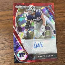 2021 Prizm Draft Picks Autographs Wyatt Hubert Red Cracked Ice Auto RC