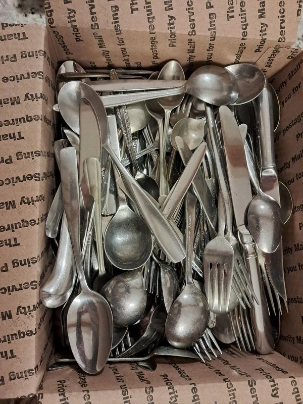 Stainless Flatware Lot ~ 19+ LBS ~ Craft ~ Forks Spoons Knives Serving Pieces