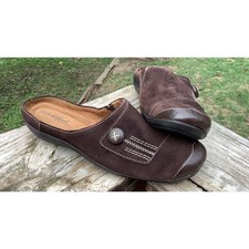 Naturalizer Soul Brown Suede Comfort Slides Mules Slip-On 8.5 M
