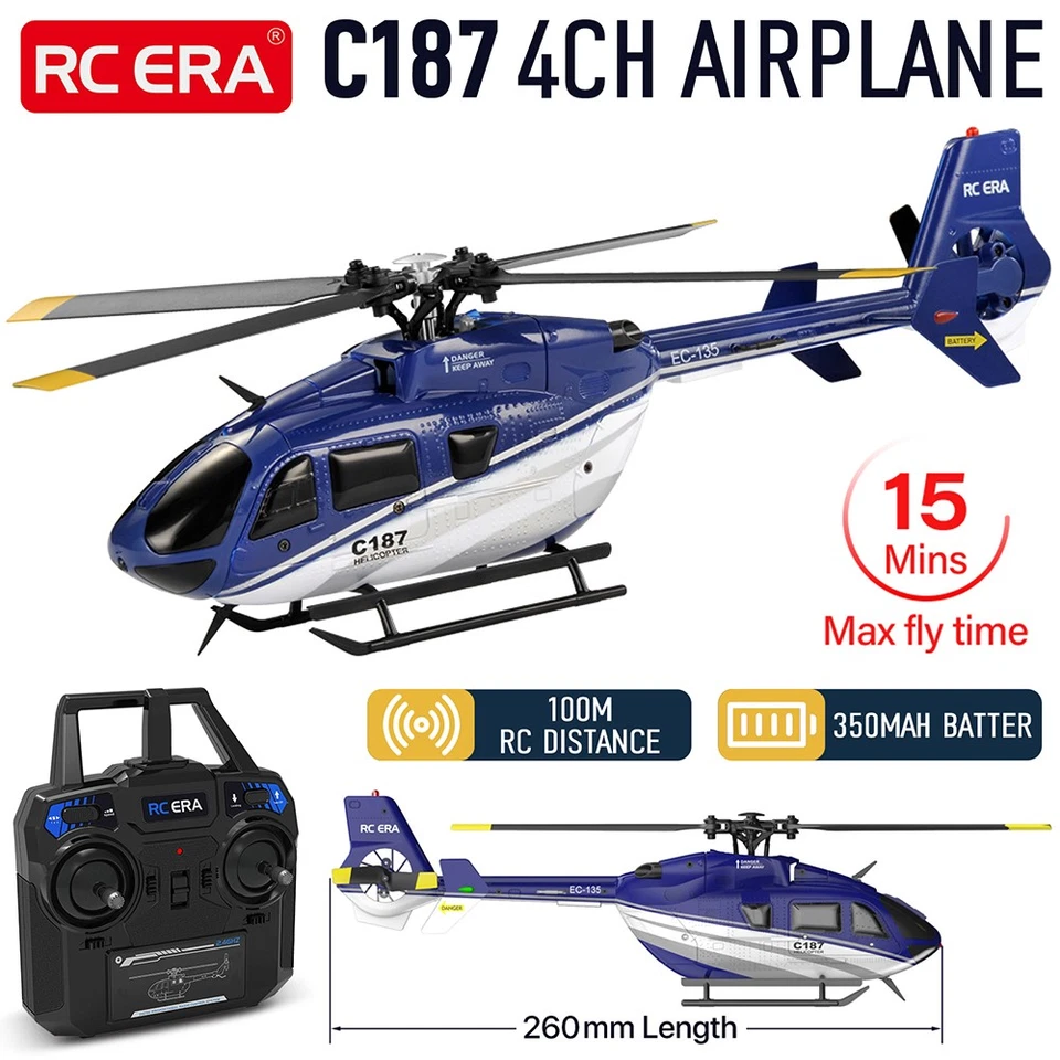 RC ERA C187 (EC135) RC Helicopter 1/48 4CH 6-Axis Gyro Brushless RTF Aircraft - Image 2 of 4