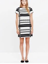 Madewell Geo Jacquard Dress NWT Black/White Size 12