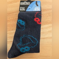 Sesame Street Crew Socks Cookie Monster Elmo Adult Size 9  13 1 Pair