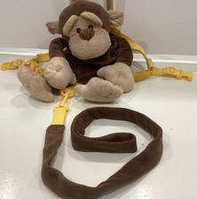 Animal Planet Monkey Plush Backpack Toddler 14" Safety Harness Tail Leash Zipper