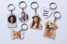 Custom Acrylic Keychain Photo Name Logo Gift for Birthday Wedding Anniversary