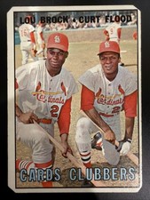 1967 Topps Cards Clubbers Lou Brock Curt Flood #63 St. Louis Cardinals ￼
