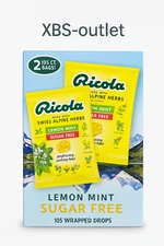Ricola Sugar Free Lemon Mint Wrapped Drops 2x105 Bags