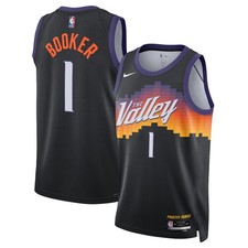 Phoenix Suns Devin Booker #1 Nike Black 2025/26 NBA Swingman Jersey City Edition
