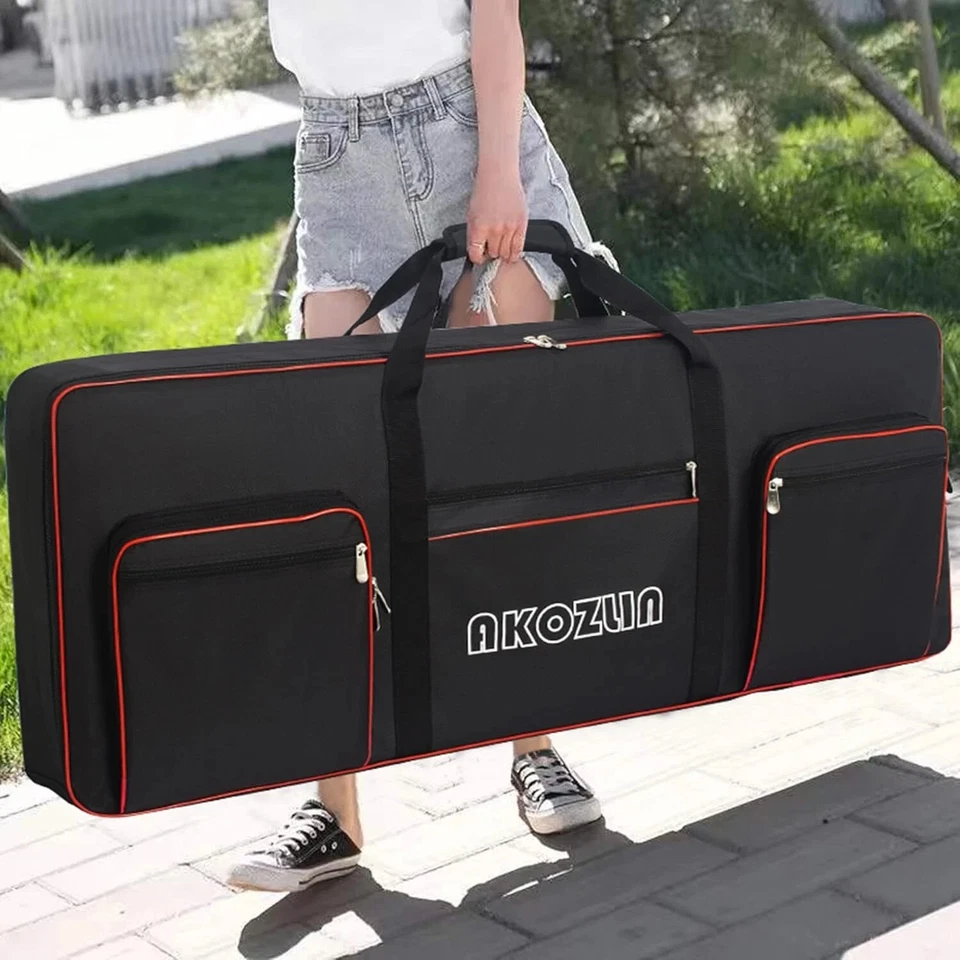 76 Key Keyboard Case for Electric Piano Gig Bag Waterproof Keyboard Carrying Bag - Image 3 of 4