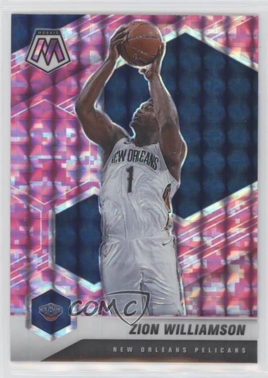 2020-21 Panini Mosaic Pink Camo Mosaic Prizm Zion Williamson #49 2z8