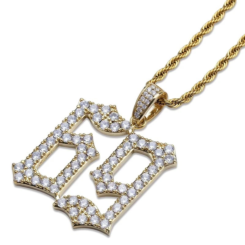 Hip Hop Iced Number 69 CZ Pendant Necklaces Mens Charm Chain