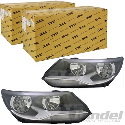 2x TYC H15 H7 SCHEINWERFER LINKS+RECHTS MIT LWR für VW TIGUAN AB 05.11 FACELIFT