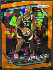 2025 Panini Prizm WNBA #57 Jewell Loyd Orange Cracked Ice - Las Vegas Aces
