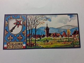 Carte postale Hansi Alsace grande Colmar en france son blason l'Alsace heureuse