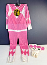 1994 Mighty Morphin Power Rangers Pink Halloween Costume  Gloves Youth Size M