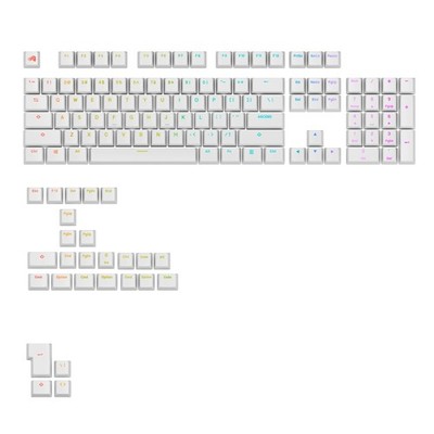 Gaming - GPBT Backlit Keycaps (White) Translucent Shine Through Legends, Fits...