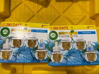 LOT OF 2 Air Wick Plug-in Scented Oil Refills, Fresh Waters, 4 Pack