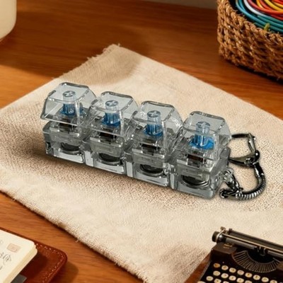 Compact Keyboard Clicker Toy with RGB Lights for Focus and Stress Reduction