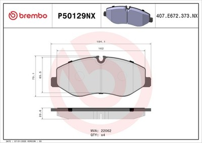 BREMBO Bremsbelagsatz Scheibenbremse XTRA LINE - Ceramic P50129NX für MERCEDES 5