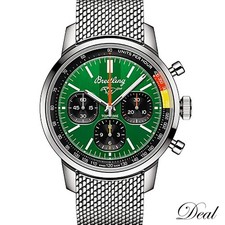Breitling Top Time B01 Ford Mustang Men's Watch SS Green Dial USED