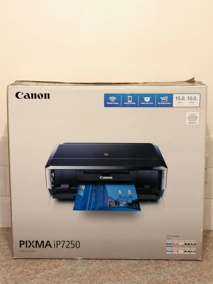 🖨️Canon Pixma iP7250 Wireless Inkjet Photo,High Resolution,Duplex,Disc Printing - Image 4 of 4
