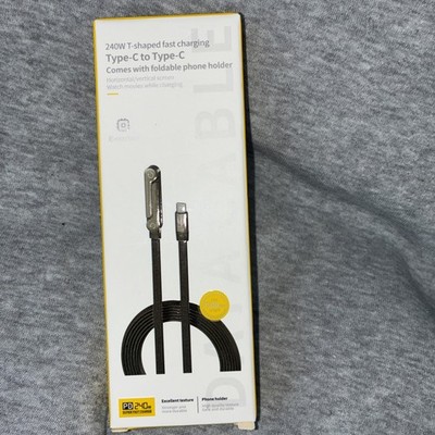 240w T SHAPED Fast Charging TYPE-C Foldable PHONE Holder CORD X09A CHARGER 5FT