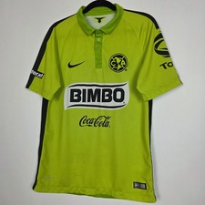 Nike Dri Fit Club America 2014/15 Neon Green Mens Small Football Soccer Jersey