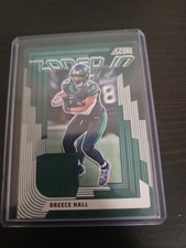 2025 Score Zoned In #ZON-BHL Breece Hall Patch Jersey Relic MEM JETS NM-MT