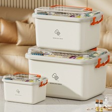 Medicine Storage Box Portable Large Capacity First Aid Medical Organizer Case