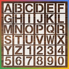 Large Letter Stencils 36pcs 6 Inch Number Alphabet Reusable Plastic Templates