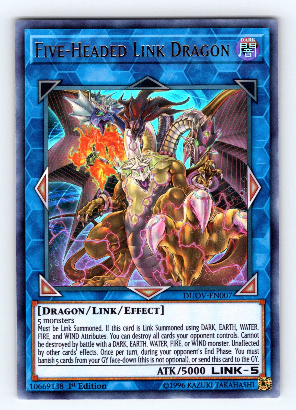 Yugioh Five-Headed Link Dragon DUOV-EN007 Ultra Rare - NM 💎