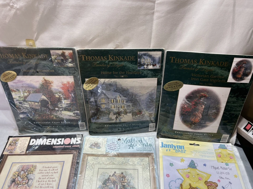 Lot of 12 Dimensions Bucilla Janlynn Thomas Kincade Etc. New Cross Stitch Kits! - Image 2 of 4