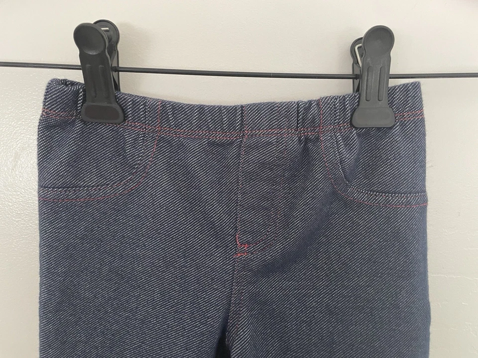 Leggings de algodón de imitación corazón brillante azul 3T para cuartel general niños niñas pequeñas Foto 3 de 4