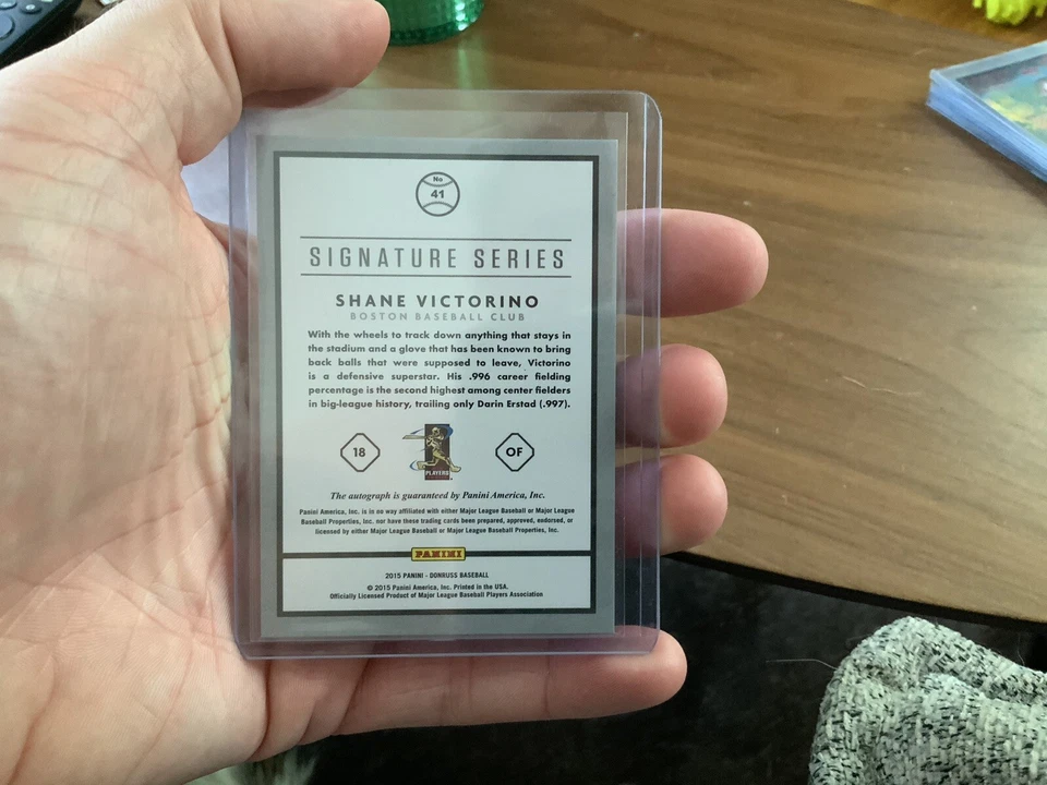 2015 Panini Donruss Baseball Shane Victorino Auto /10 - Image 2 of 2