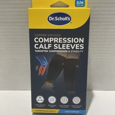 Dr. Scholl's Copper Infused Compression Calf  Sleeves S/M Light Support Level 1
