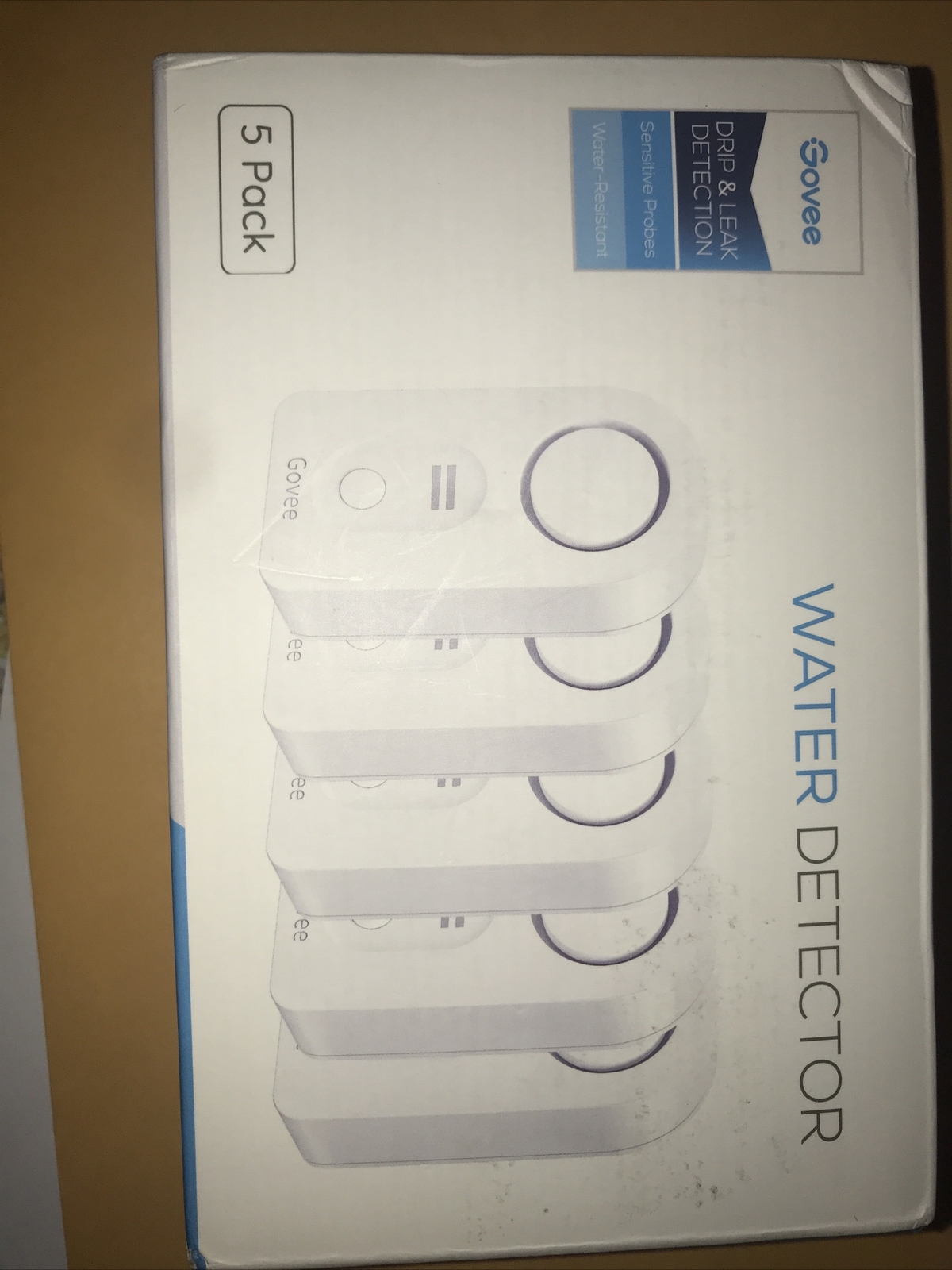 Govee Water Detector Sensor 5 Pack Model H5054 White Drip Leak
