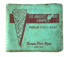 Thomas Bros Maps 1979 Los Angeles Orange Counties Popular Street Atlas