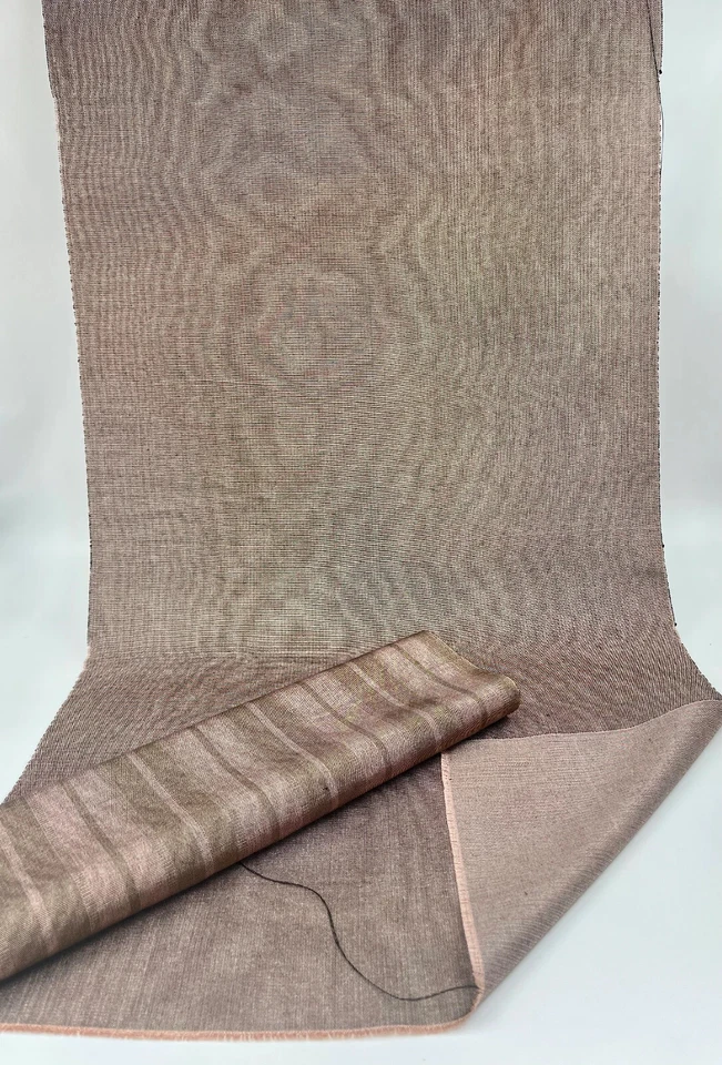 Tela Moire de seda marrón por 2 metros, estampado de marca de agua, opciones multicolores. Foto 2 de 4