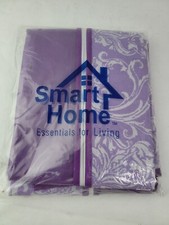 Smart Home Scroll Design Printed Garment Protectors Purple & White Set Of 2.
