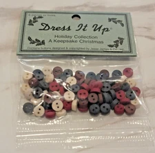 "Dress it up" Christmas Buttons in Red, Green & White